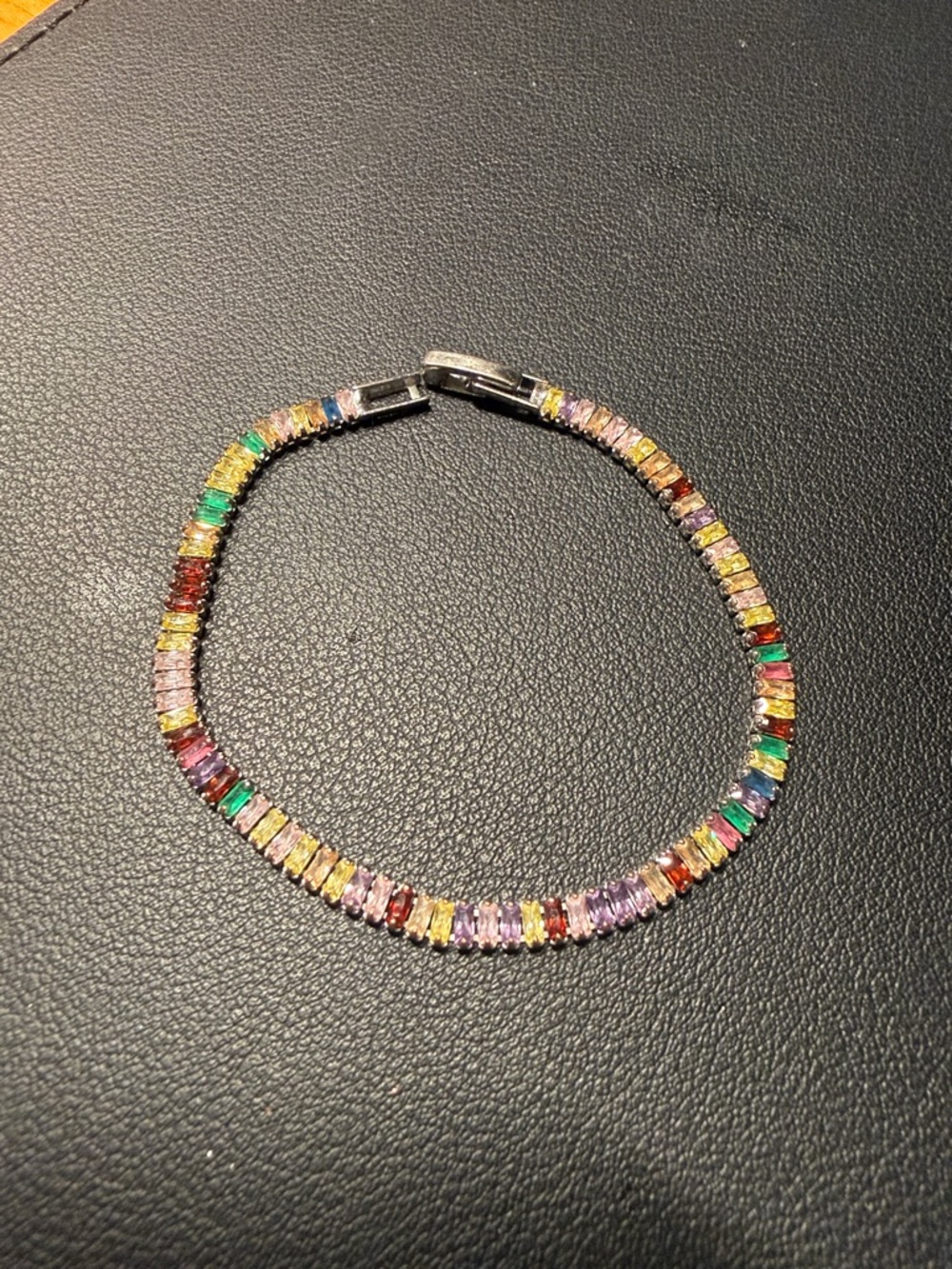 Multicolor Baguette Stone Tennis Bracelet - Women Jewelry